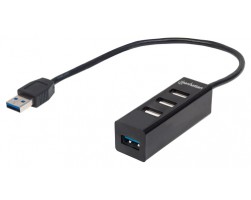 HUB USB,MANHATTAN,163828, V2.0  3 PTOS Y V3.0 1 PTO SIN FUENTE