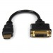 ADAPTADOR DE 20CM HDMI® A DVI - DVI-D HEMBRA - HDMI MACHO - CABLE CONVERTIDOR DE VIDEO - NEGRO - STARTECH.COM MOD. HDDVIMF8IN