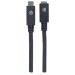 CABLE MANHATTAN USB-C V3.1, EXTENSION CM-CH 1.0M NEGRO 10GBPS 5A