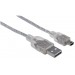 CABLE USB,MANHATTAN,333412, V2.0 A-MINI B 1.8M PLATA